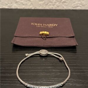 John Hardy 925 Sterling Silver Pave Blue Sapphire Icon Slider Bracelet $1295